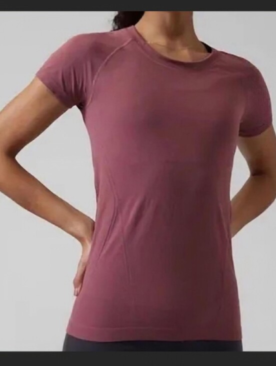 Athleta Tops - Athleta Momentum Tee Women's Medium Dusty Mauve Athletic Activewear Workout
